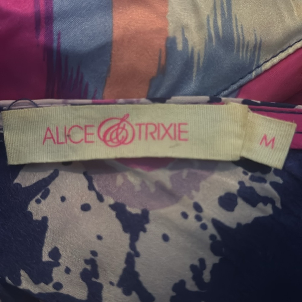 Alice & Trixie silk ruffle racer back mini dress size M Colorful - Picture 6 of 6